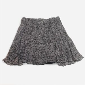 Vintage Express Black Floral Skater Skirt